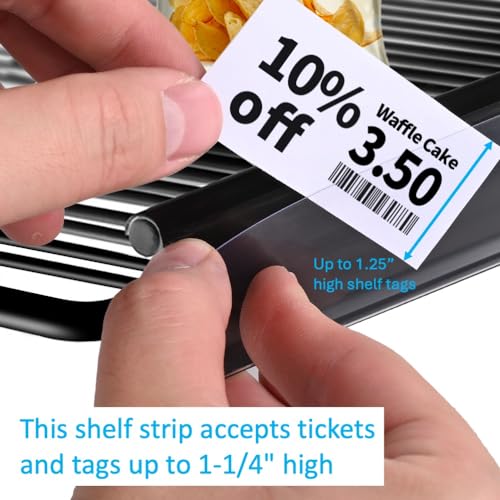 100 Pack Shelf Label Strip Sign Holders for 26”L Dbl. Wire Cooler Shelves