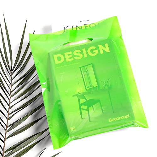 Choice Marts 100 Lime Green Plastic Bags With Handles 9x12 Merchandise Bags - color: Lime Green