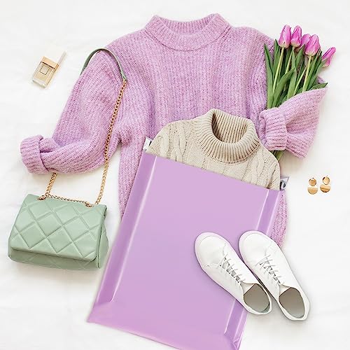 Fuxury Poly Mailers 14.5x19'' 50 Pcs, Waterproof Shipping Bags for Clothing - color: Light Purple, size: 14.5x19" 50pcs