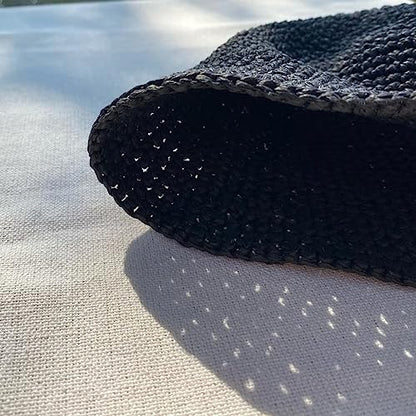 Raffia Ribbon for Gift Wrapping, Packing Paper Twine, Craft Ribbon Raffia Yarn for Crochet - 1/4'' Wide, 100 Yards, Black - color: Black