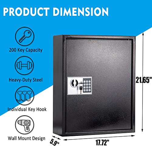 UMEKEN Digital Key Cabinet (Black, 200 Key) - style: 200 KEY