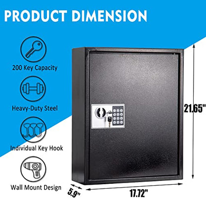 UMEKEN Digital Key Cabinet (Black, 200 Key) - style: 200 KEY
