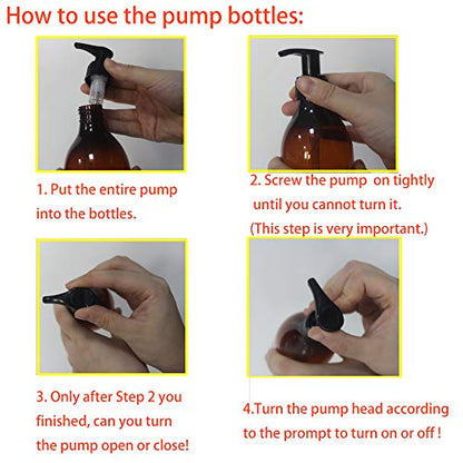 zmybcpack 8 Pack 8oz Empty Plastic Pump Lotion Bottles, Amber Pump Bottles - size: 8oz (8pack Amber)