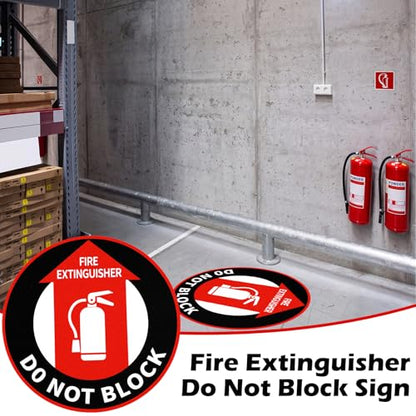 10 Pcs Fire Extinguisher Do Not Block Stickers, Warehouse