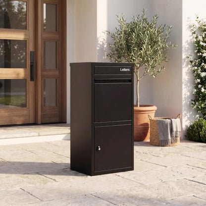 COSTWAY Large Outdoor Package Delivery Box with Anti-Theft Design - size: 16" x 15" x 40"