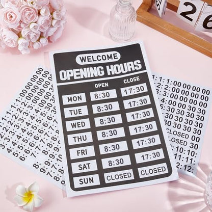 GORGECRAFT 2 Set Open Closed Signs Business Hours Sign Set for Glass Window Door Changeable Hours of Operation Signs Hour Indicator for Business Store Office Restaurant Bar Retail Shop Black 8"x12"