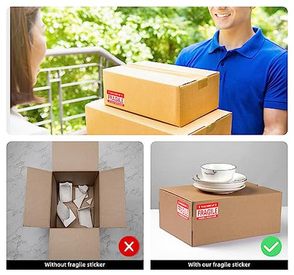 3 x 2 Inch Handle with Care This Side Up 300 Permanent Adhesive Fragile Stickers for Shipping Moving Glass Labels (1 Roll, 300 Labels) - size: 3" x 2", style: 1 Roll - 300 PCS - This Side Up