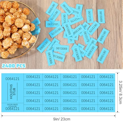 Kosiz 2400 Sheets Raffle Ticket Sheets Blue Chinese Raffle Tickets 25 Bid