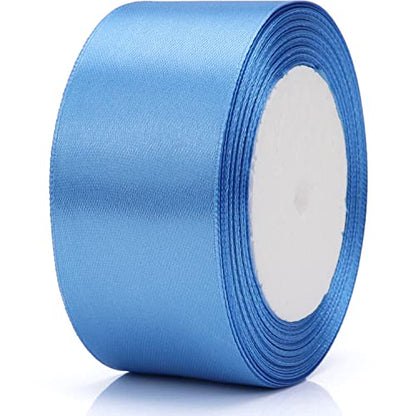 Nsilu 25 Yards 1-1/2 inches Wide Satin Ribbon Suitable for Wedding, Party and Gift Box Packaging Ribbon (Lake Blue, 1-1/2") - color: Lake Blue
