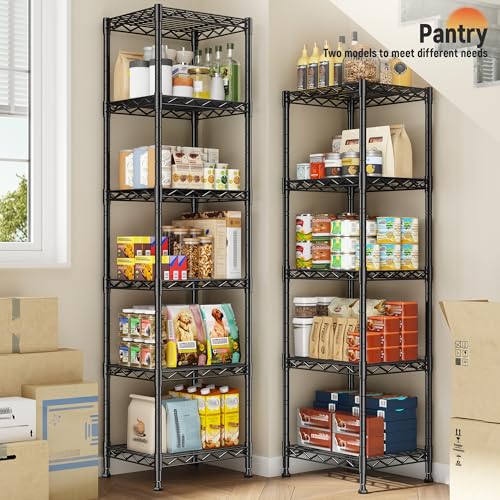 DurayLoly 15.8"W 5-Tier Narrow Wire Shelving, Adjustable shelf, for Kitchen - size: 15.8"W x 11.8"D x 53"H