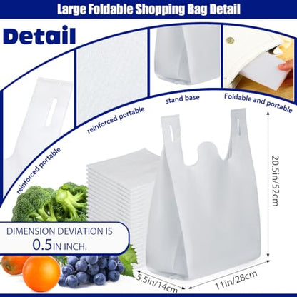 Windyun Large Grocery Bags Bulk Non Woven Totes - color: White