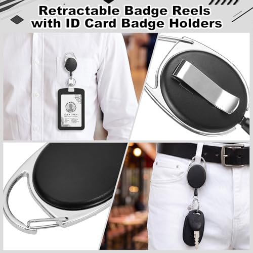 2 Pack Retractable Badge Holder with Silicone Id Card Holder Reel - style: 2 Set Silicone Material