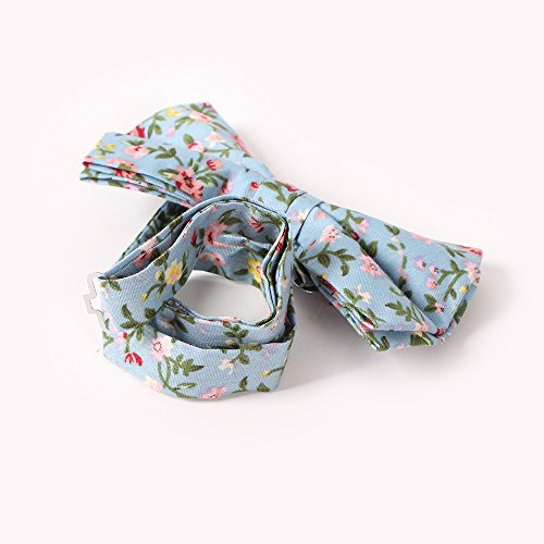 LEVAO Men's Cotton Floral Printing Bow Tie - color: Cb01802