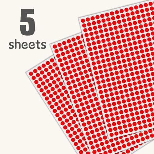1/4" Red Dot Stickers Small Tiny Mini Little Circle Stickers - color: Red, size: 1/4 INCH