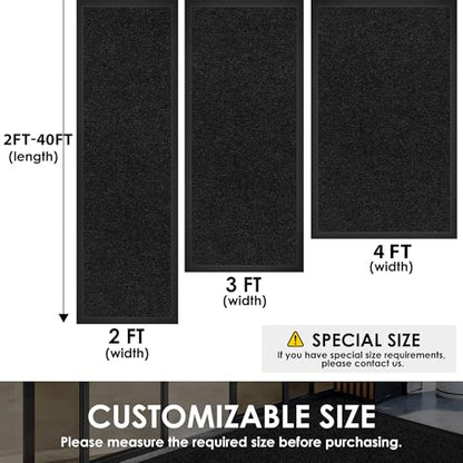 2FT x 17FT Front Door Mat Outside Indoor Entrance Low-Profile Welcome Mat - size: 2' x 17' (Runner)