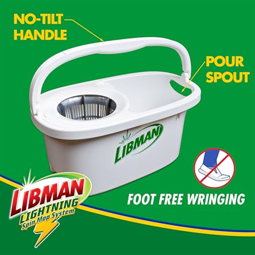 Libman Lightning Spin Mop System with Bucket & Wringer, 1 Refill Head - style: Spin Mop +1 Refills