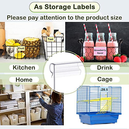 Tatuo 200 Plastic Label Holders for Wire Shelf, Reusable Clip, Clear - color: Clear
