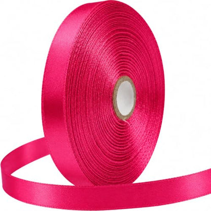 1/2 Inch Magenta Satin Ribbon 50 Yards Single Face Polyester - color: Magenta, size: 1/2 inch