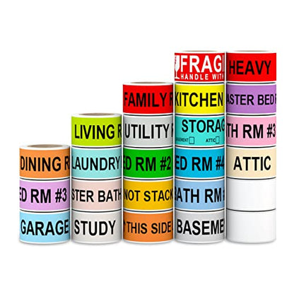 24-Roll 1440 PCS Moving Label for Box, 1×4.5 Color-Coded Sticker - color: 24-colors