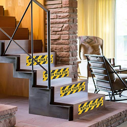 ONTWIE 6 Pack Watch Your Step Sticker, 6in x 24in Watch Your Step Sign - size: 6" x 24" / 6 pieces