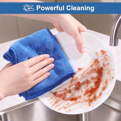 JOYMOOP Microfiber Cleaning Cloth, 18 Piece Set, Medium, Blue - color: L