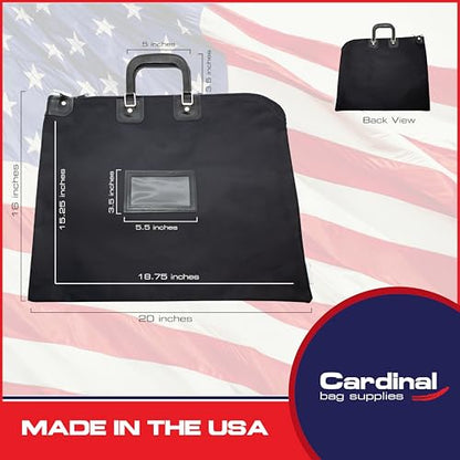 Large Locking Document Bag, Black, 16 x 20 inch - color: Black