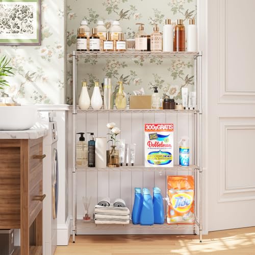 FDW | 4-Tier Wire Shelf | 35" x 13" x 53" | Chrome - color: Chrome, size: 35×13×53