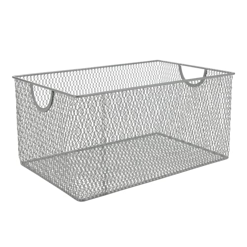 YBM HOME Kitchen Pantry Organizer Wire Basket for Shelves, Cabinets, Pantry, Countertop, Mesh Open Storage Bin Metal Basket for Organizing Food Supplies, 13.3x8.5x6.5 - size: 13.25x8.5x6.5