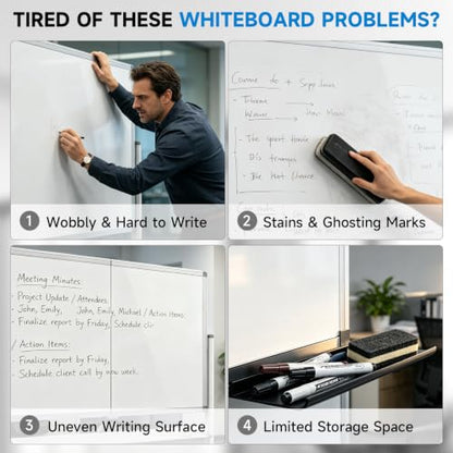 Mobile Rolling Whiteboard on Wheels 60"x 48" Double-Sided Magnetic - color: White, size: 60X48