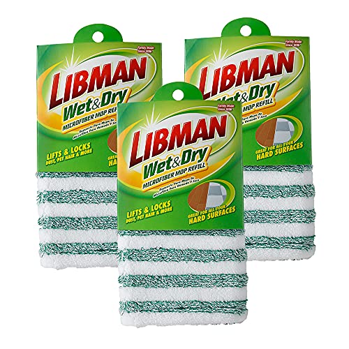 Libman Wet & Dry Microfiber Mop Refill Pads, 3 Pack - style: 3 Pack Refill
