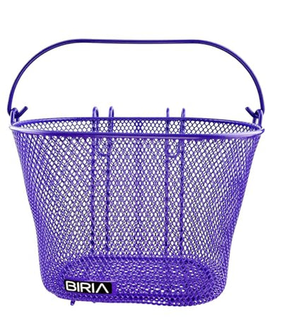 Basket with Hooks, Front, Removable, Wire mesh Small, Kids Bicycle Basket - color: Purple