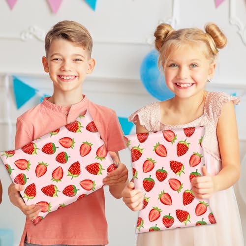 Whaline 100Pcs Strawberry Poly Mailer 10 x 13 Inch Pink Red Fruit Mailing Bag Cute Self-Sealing Plastic Packaging Envelope Bag for Small Business - style: Strawberry