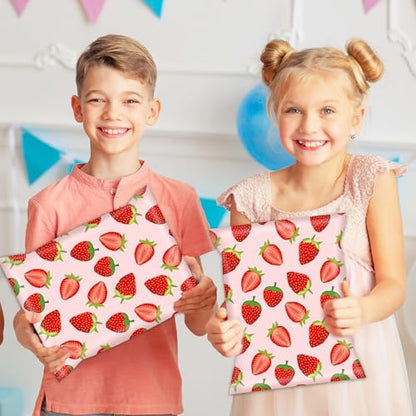 Whaline 100Pcs Strawberry Poly Mailer 10 x 13 Inch Pink Red Fruit Mailing Bag Cute Self-Sealing Plastic Packaging Envelope Bag for Small Business - style: Strawberry