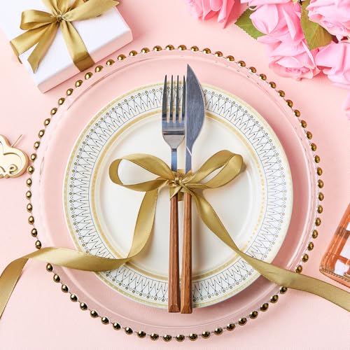 Champagne Gold Satin Ribbon, 1/2 Inch, 50 Yards - color: champagne gold