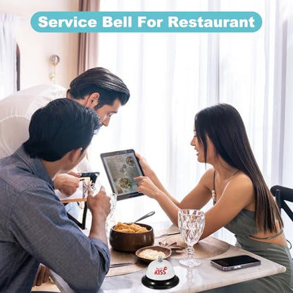 PATIKIL Desk Bell, 3.3" Service Call Bell Ringing, KISS, White - color: White(kiss)