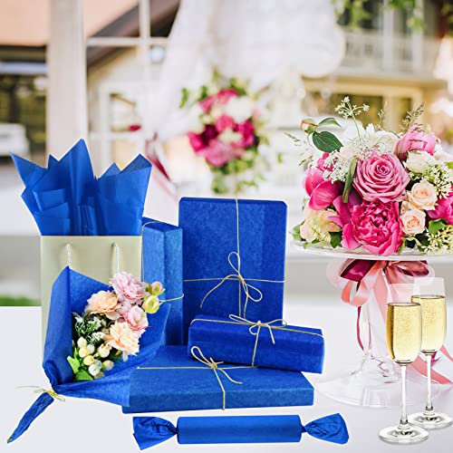 NEBURORA 60 Sheets Blue Tissue Paper Set Gift Wrap Paper(Blue) - color: Blue