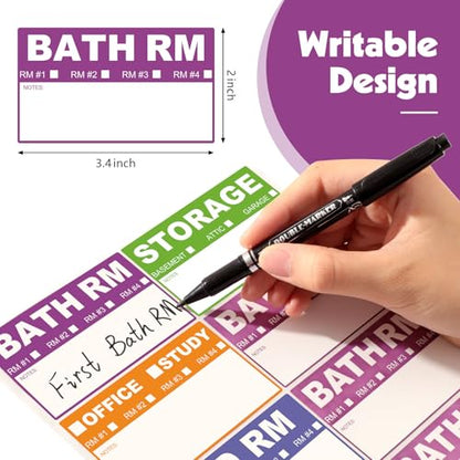 Thboxes 600 Count Removable Home Moving Labels, 9 Colour Stickers, Pen Set
