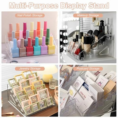 SUTOKAKA 3-Tier Acrylic Nail Polish Organizer Stand for Perfume & Cosmetic