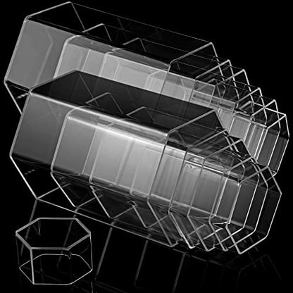 Jetec 6 Pcs Hexagonal Jewelry Display Risers Acrylic Stands,Clear - color: Clear