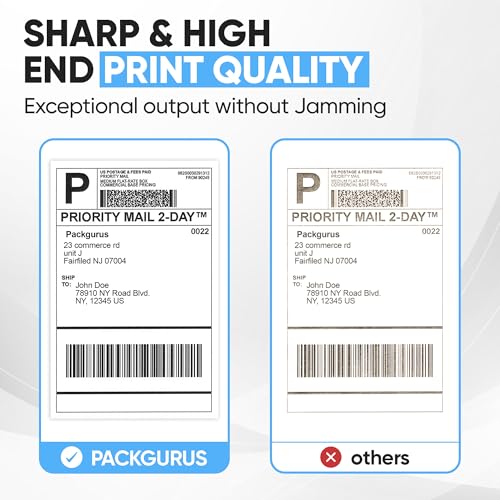 4"x6" Direct Thermal Label Roll, Shipping Labels with Perforated, Commercial Grade for Thermal Printer, 500 Labels/Roll, 4 Rolls (2,000 Labels Total) - size: 500*4 Roll Labels