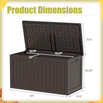 Devoko HDPE 240 Gallon Deck Box Double-Wall with Divider - color: Brown, size: 240 Gallon 1 Pack