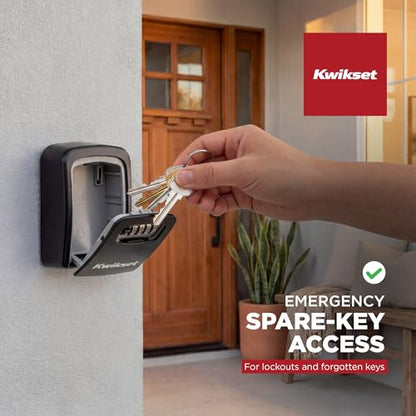 Kwikset Wall Mount Key Storage Lock Box, Combination, 3-9/16", Black