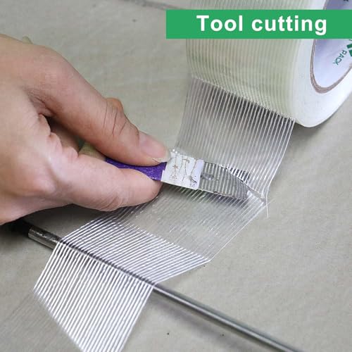 BOMEI PACK 4Rolls Reinforced Packing Tape, Heavy Duty Filament Fiber Strapping Tape 2inch, 5.5Mil x 60Yds, Total 240Yds - size: 50mm x 60y/4rolls