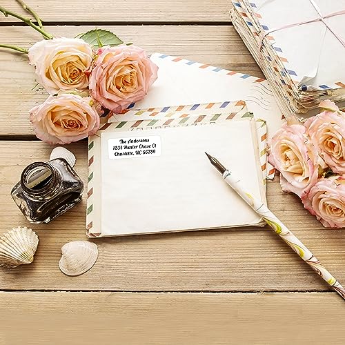 Personalized Return Address Labels Stickers - 150 Matte Custom Mailing Labels for Envelopes, Self Adhesive Flat Sheet Rectangle Personalized Name Stickers
