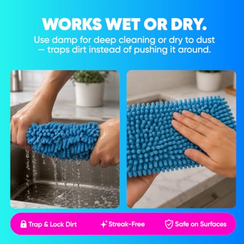 Microfiber Wholesale Baseboard Pro Mucho Mop, Chenille Microfiber Pad, 70" Handle, for Baseboards, Hardwood, Tile and Laminate Floors, 2.5 lbs - size: Baseboard Pro Kit
