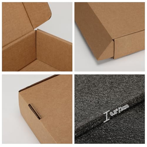 CRUGLA 1 Pack Laptop Shipping Box with Cushioned Foam, Fits Most Sizes - color: Brown