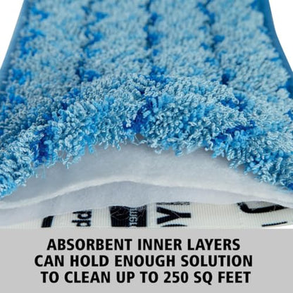 Rubbermaid Commercial Products HYGEN Microfiber Room Mop Pad, 18-Inch, Blue, Single-Sided, Damp Mop Head for Heavy-Duty Cleaning on Hardwood/Tile/Laminated Floors in Kitchen/Lobby/Office, Pack of 12