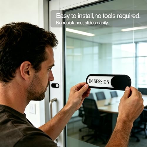 In Use/Available Slider Sign 5Pack, Acrylic, Black 7.4x2.2in - color: In Use/Available, size: 5 PCS