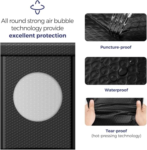 Fuxury Black Bubble Mailers 10.5x16" Padded Envelopes 3750Pack Bulk Pallet - color: Black, size: 10.5x16" 3750PC
