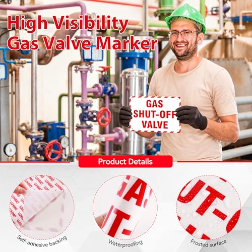 Gas Shut Off Valve Sign, 9.8X6.7IN Notice Gas Shut Off Warning Sticker - color: Gas Shut Off Valve 507